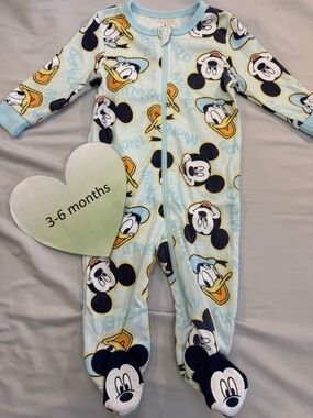 Disney Baby - Light Blue Mickey and Donald Footie Sleeper